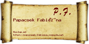Papacsek Fabiána névjegykártya